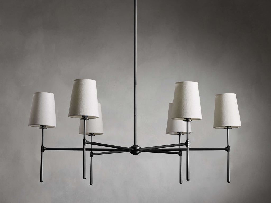 Black Brass Round chandelier - Dorian Wisp for dining room view 6