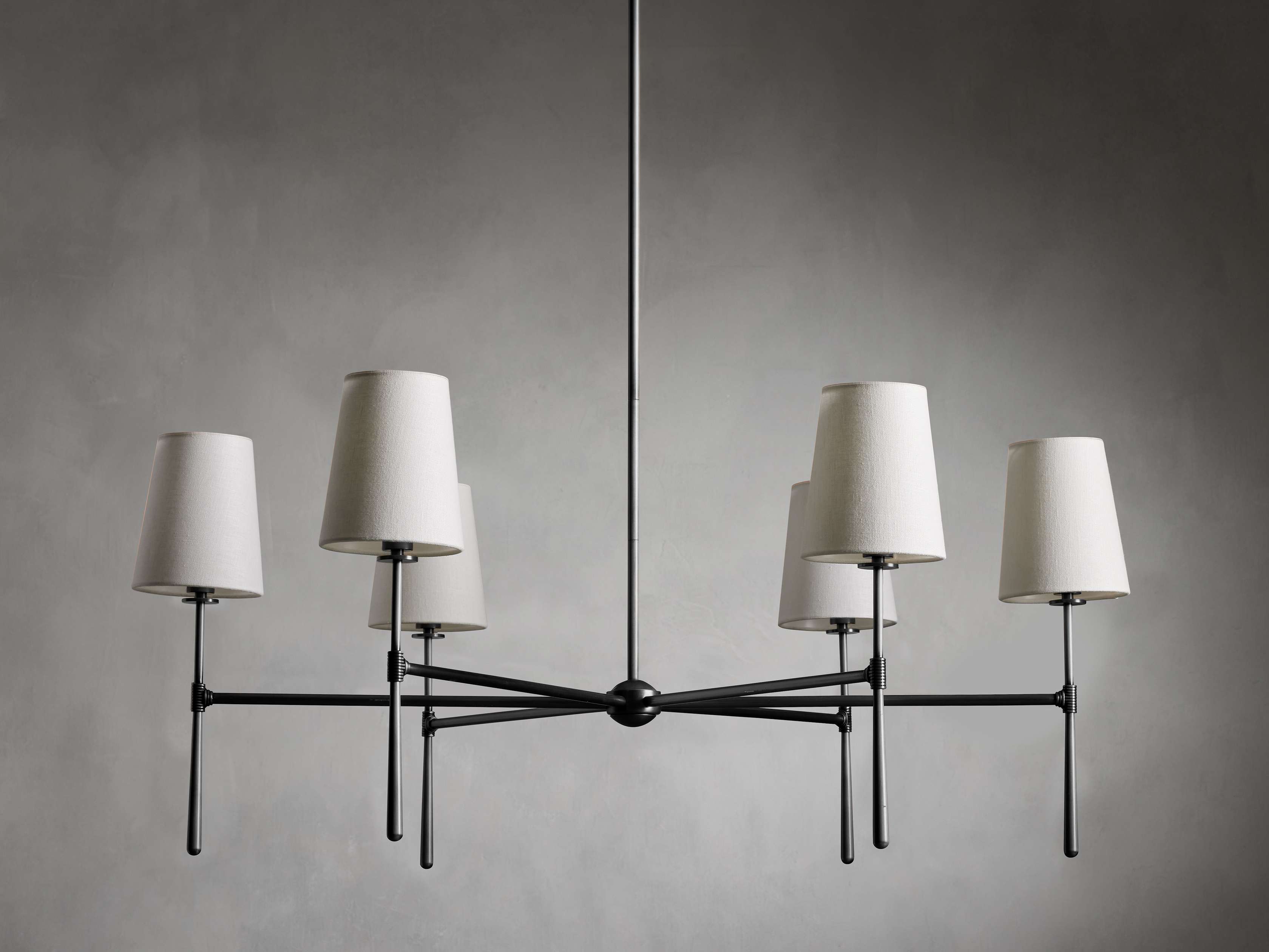 Black Brass Round chandelier - Dorian Wisp for dining room view 6