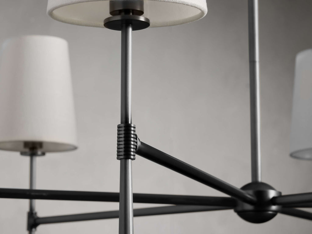 Black Brass Round chandelier - Dorian Wisp for dining room view 7
