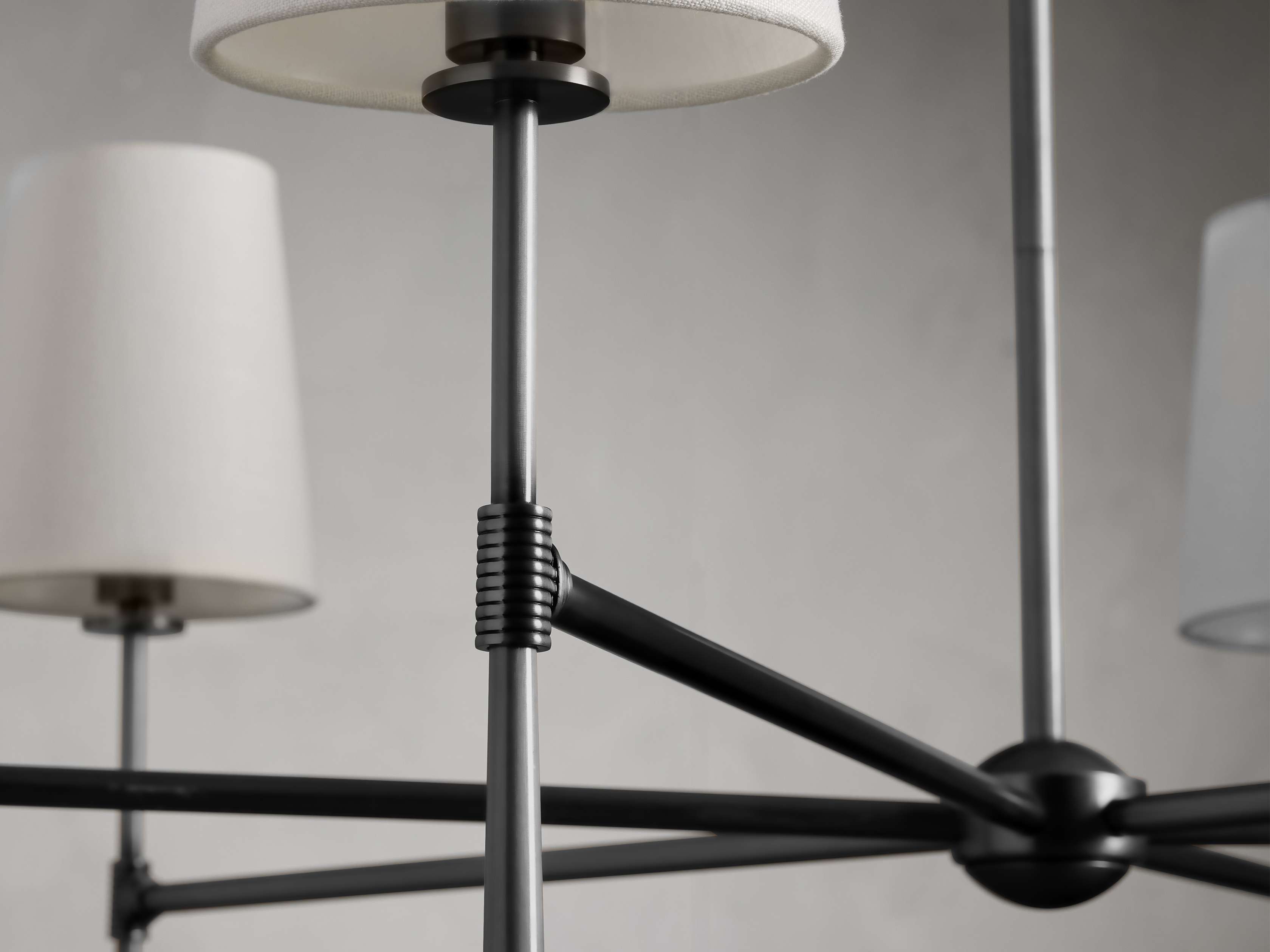 Black Brass Round chandelier - Dorian Wisp for dining room view 7