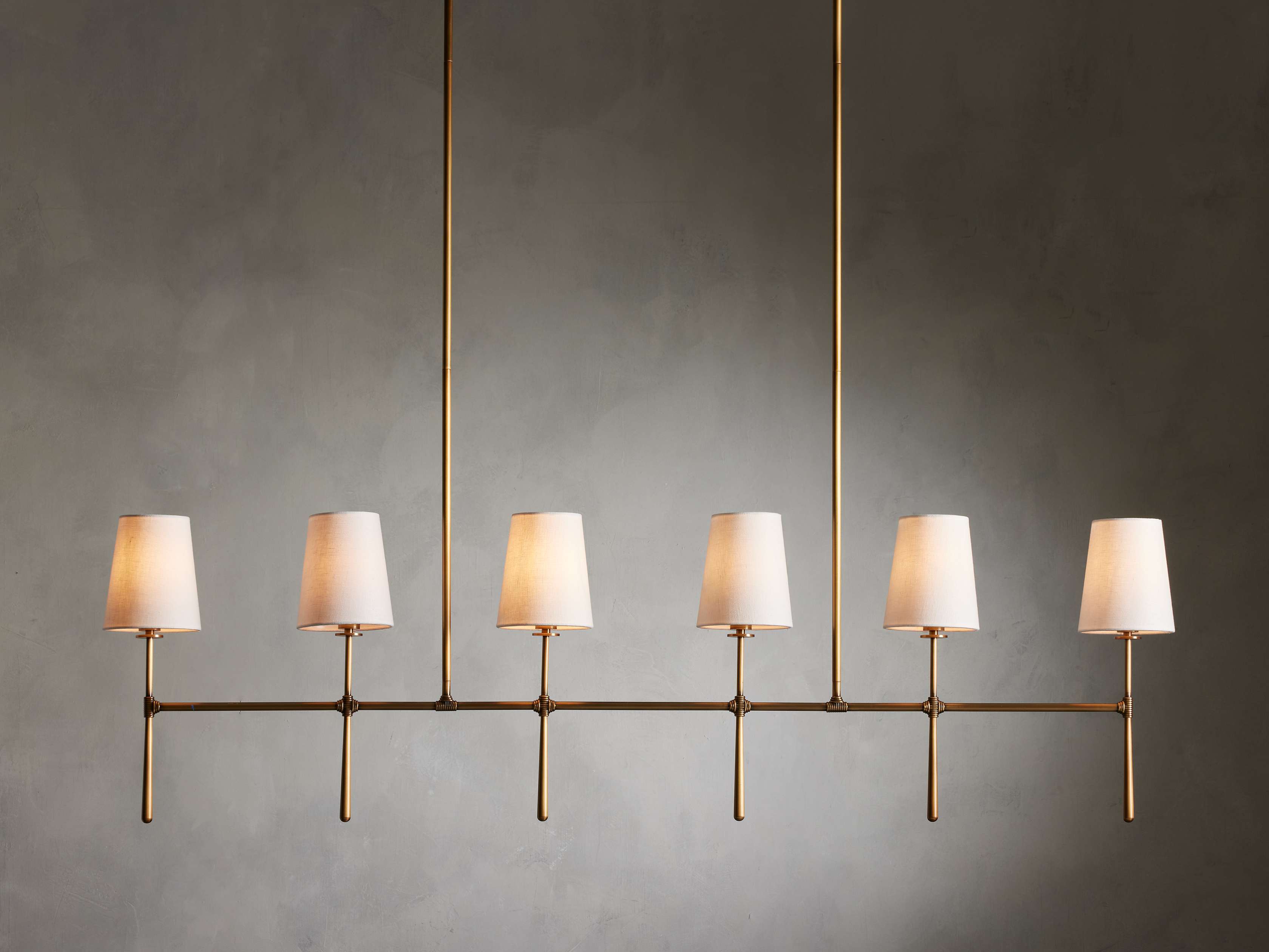 Black Brass Linear chandelier - Linnea Wisp for dining room view 10