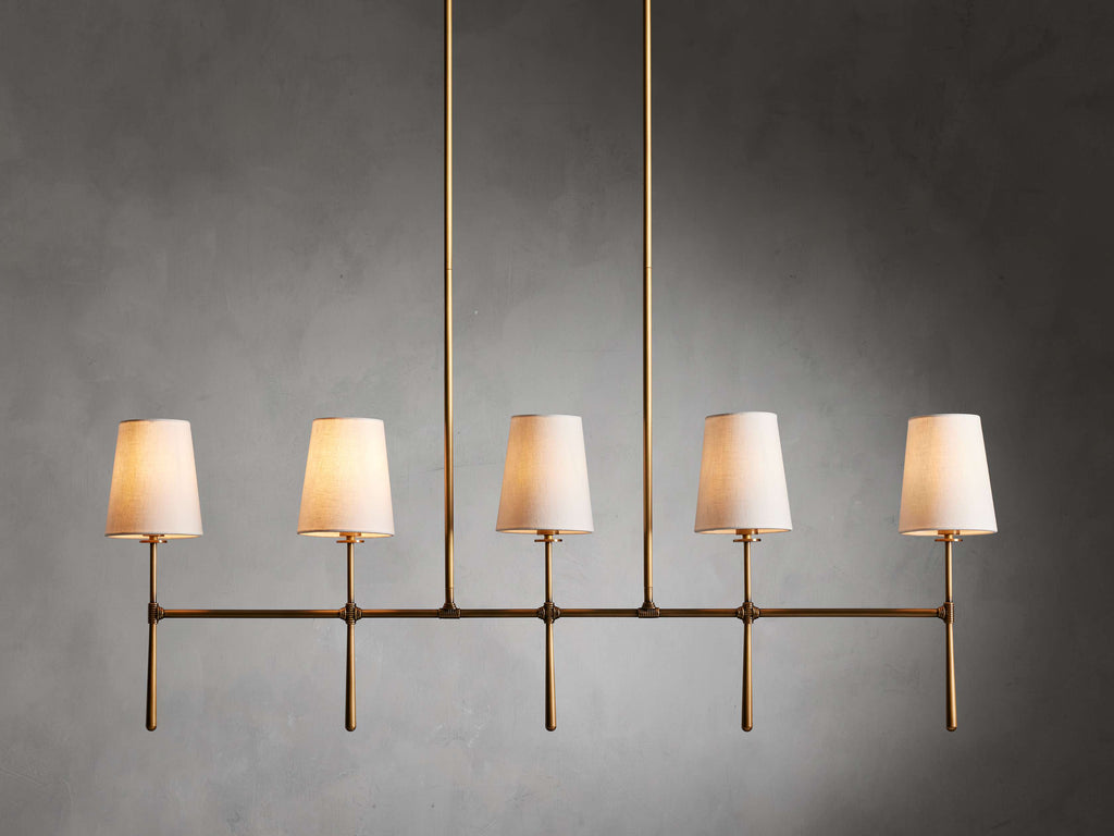 Black Brass Linear chandelier - Linnea Wisp for dining room view 9