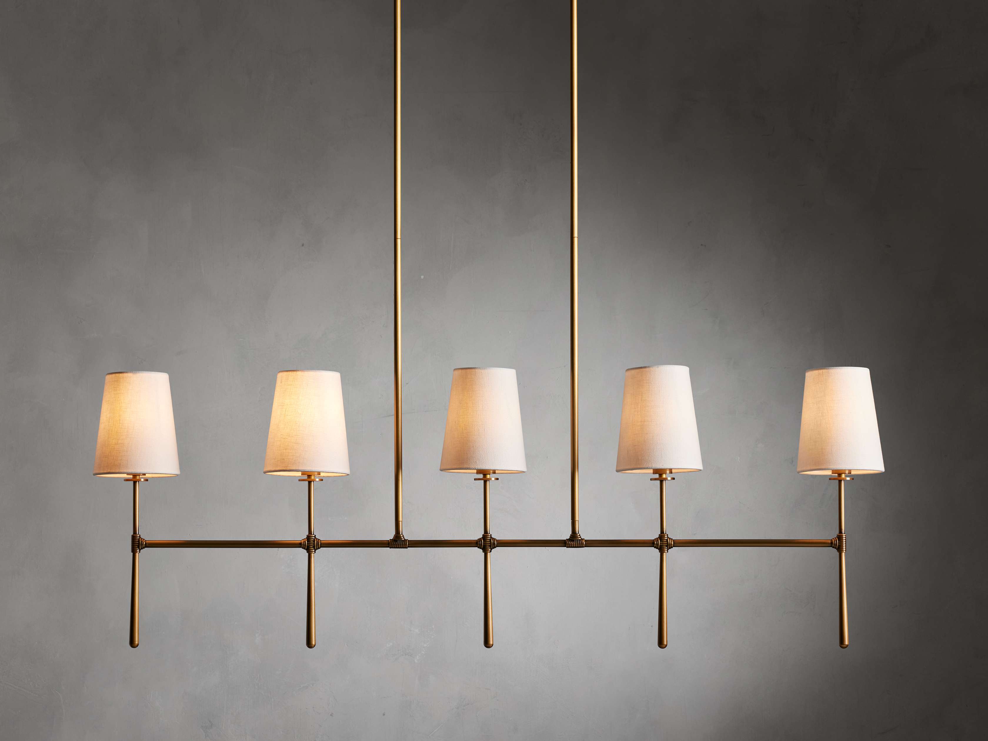 Black Brass Linear chandelier - Linnea Wisp for dining room view 9