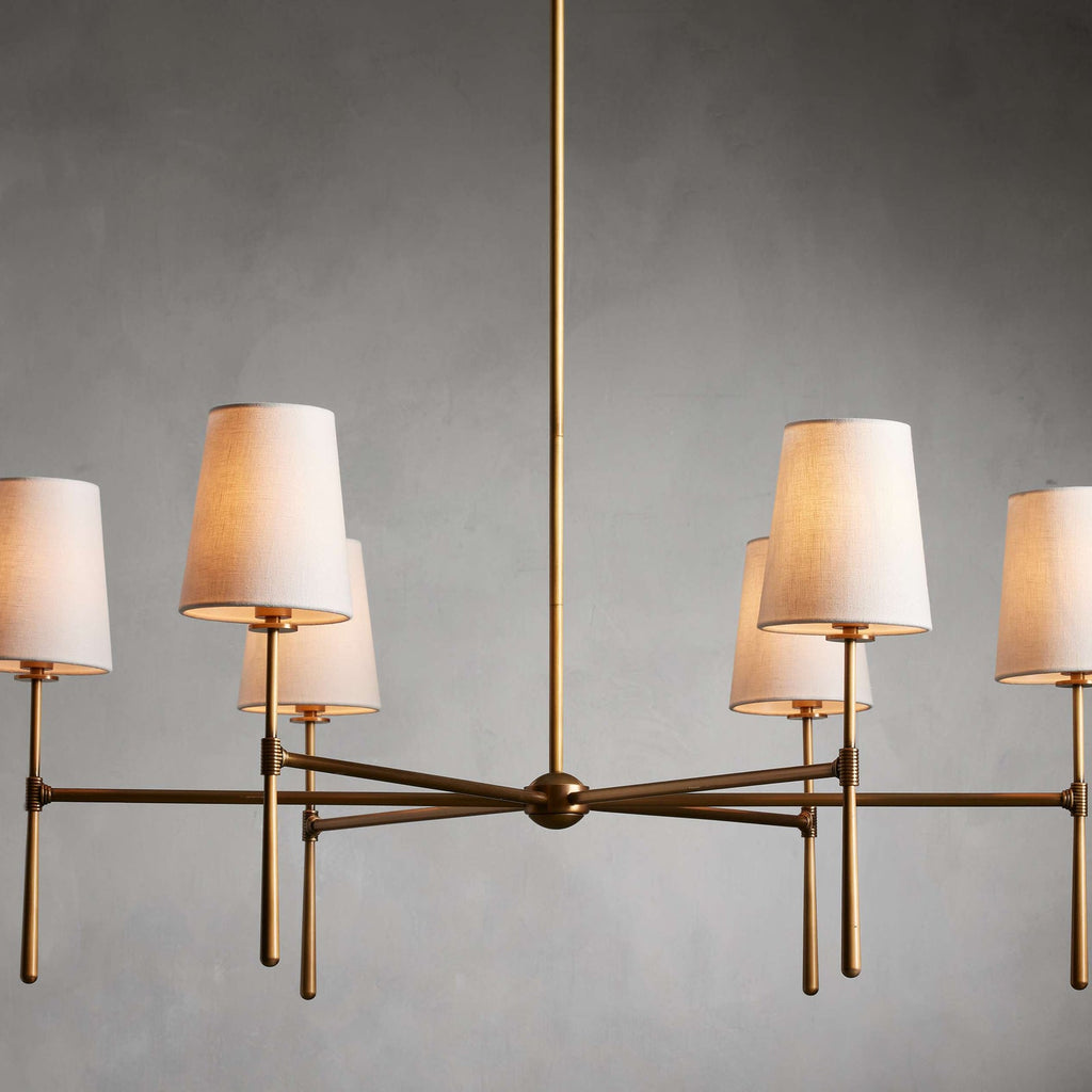 Black Brass Round chandelier - Dorian Wisp for dining room view 1