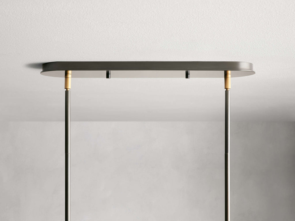 Black Steel Linear chandelier - Zinnia Wisp for dining room view 8