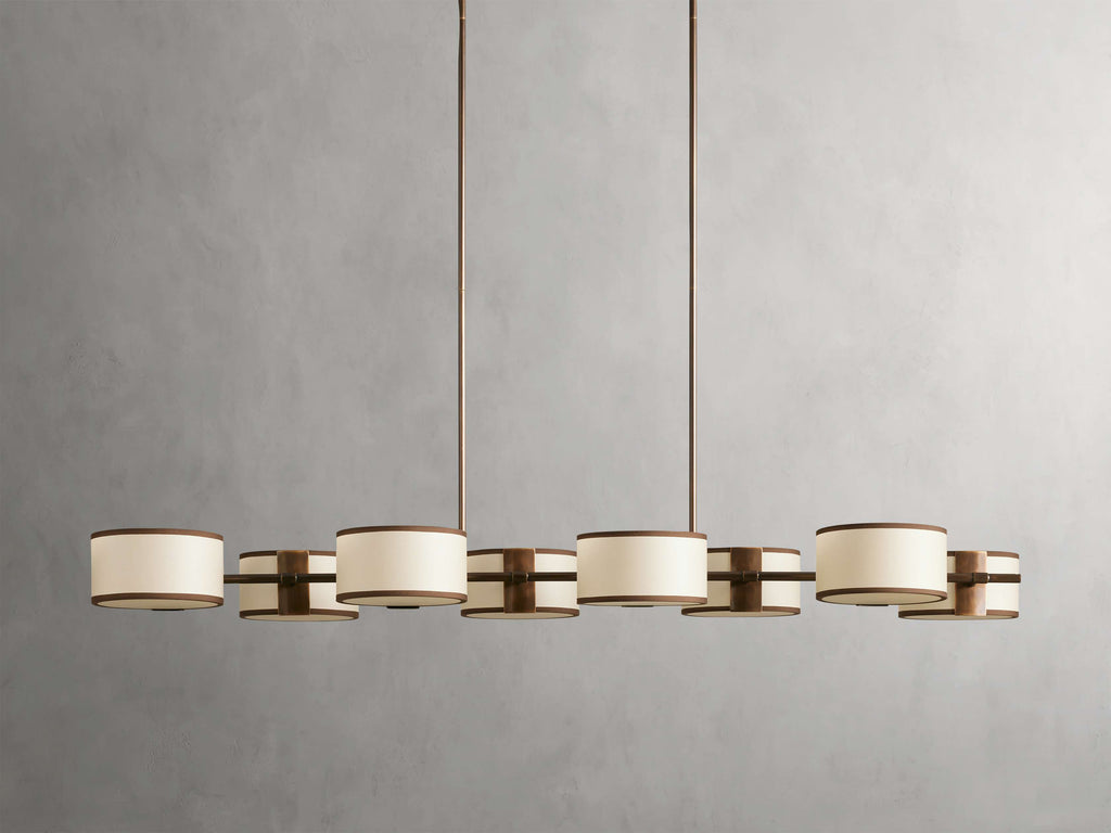 Black Steel Linear chandelier - Zinnia Wisp for dining room view 5