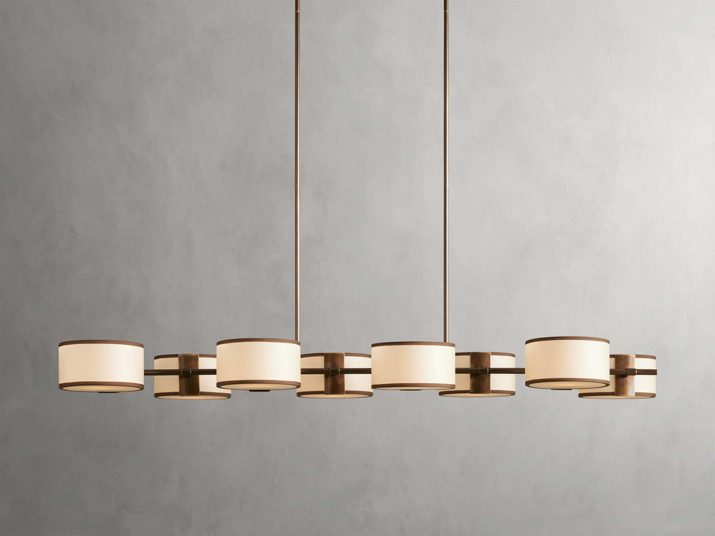 Black Steel Linear chandelier - Zinnia Wisp for dining room view 14