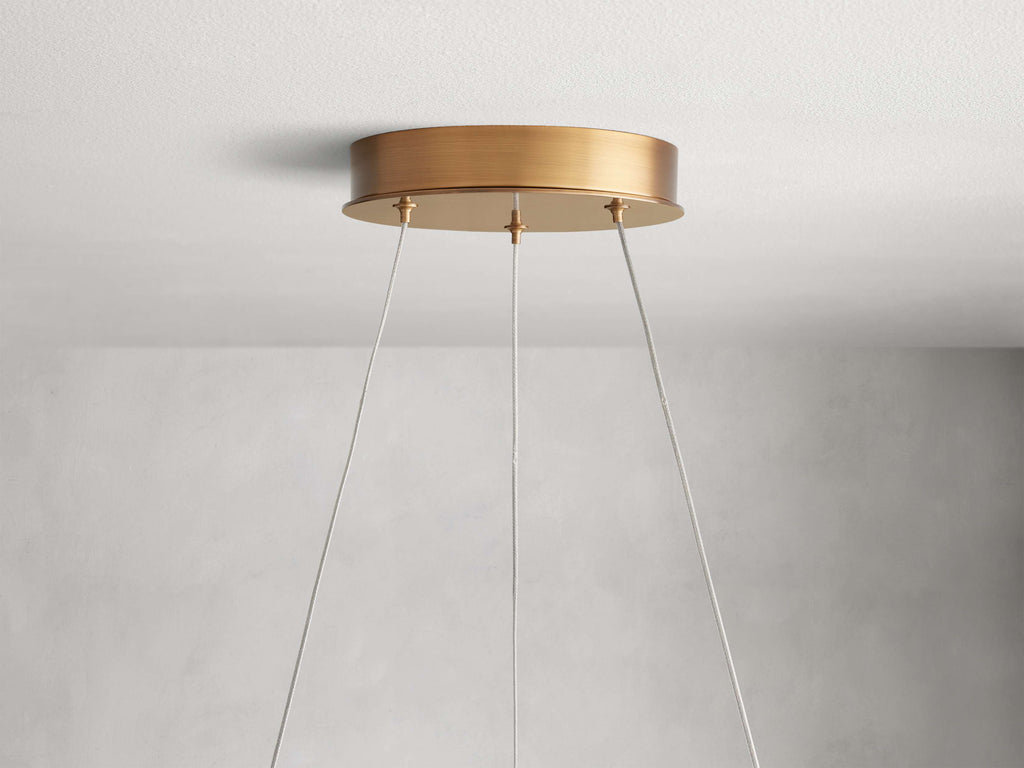 Brass Glass Round chandelier - Marlow Wisp for dining room view 4