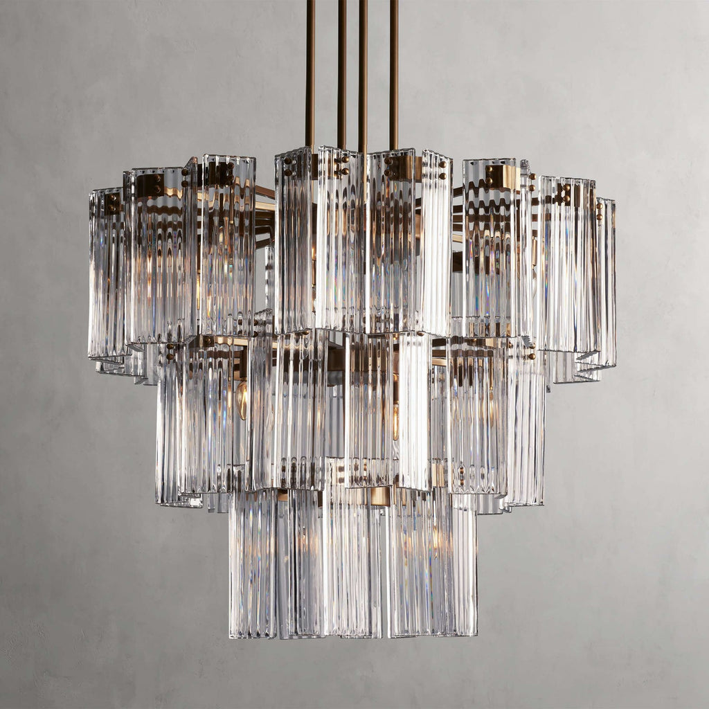 Black Glass Round chandelier - Della Court for dining room view 1