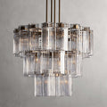 Black Glass Round chandelier - Della Court for dining room view 1