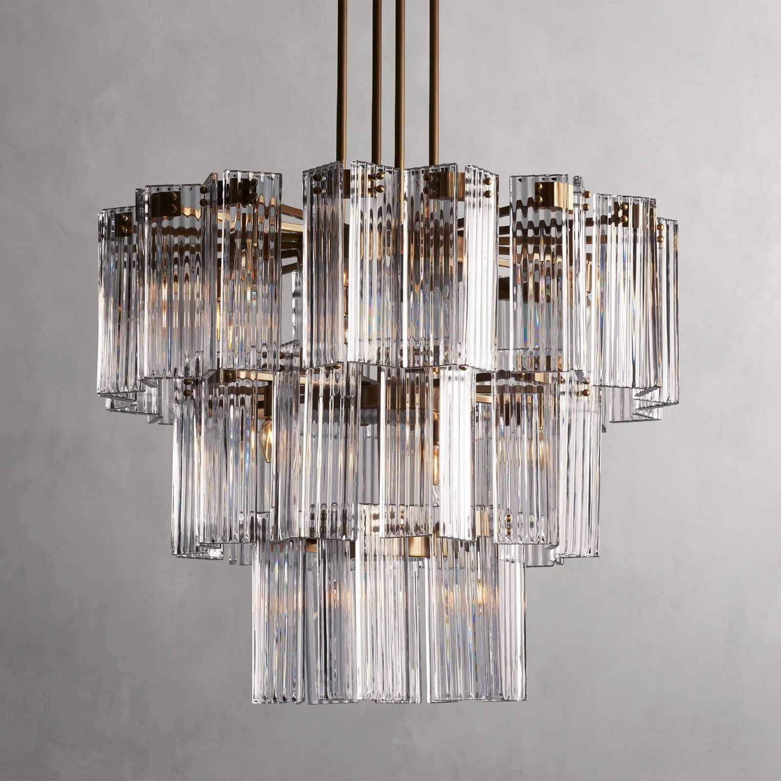 Black Glass Round chandelier - Della Court for dining room view 1