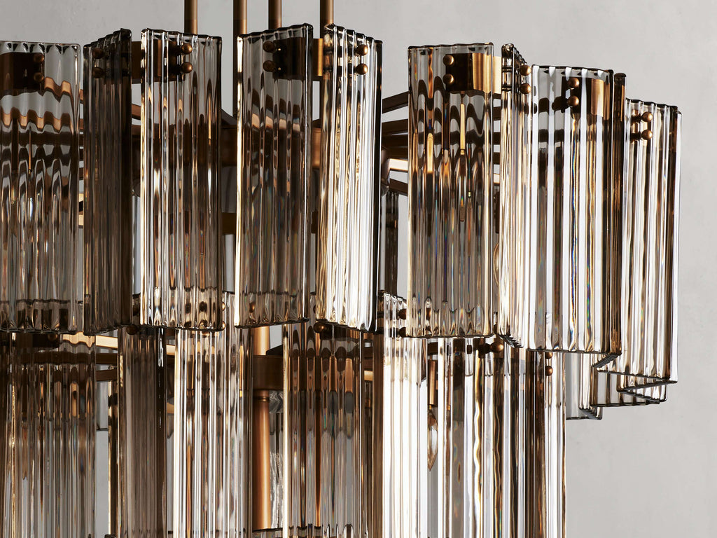 Black Glass Round chandelier - Della Court for dining room view 20