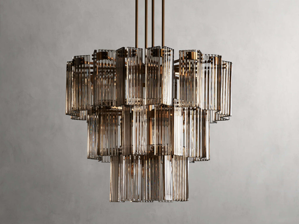 Black Glass Round chandelier - Della Court for dining room view 19