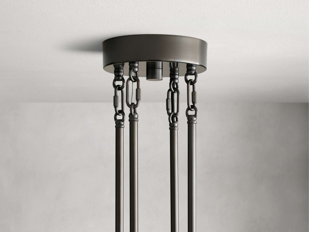 Black Glass Round chandelier - Della Court for dining room view 32