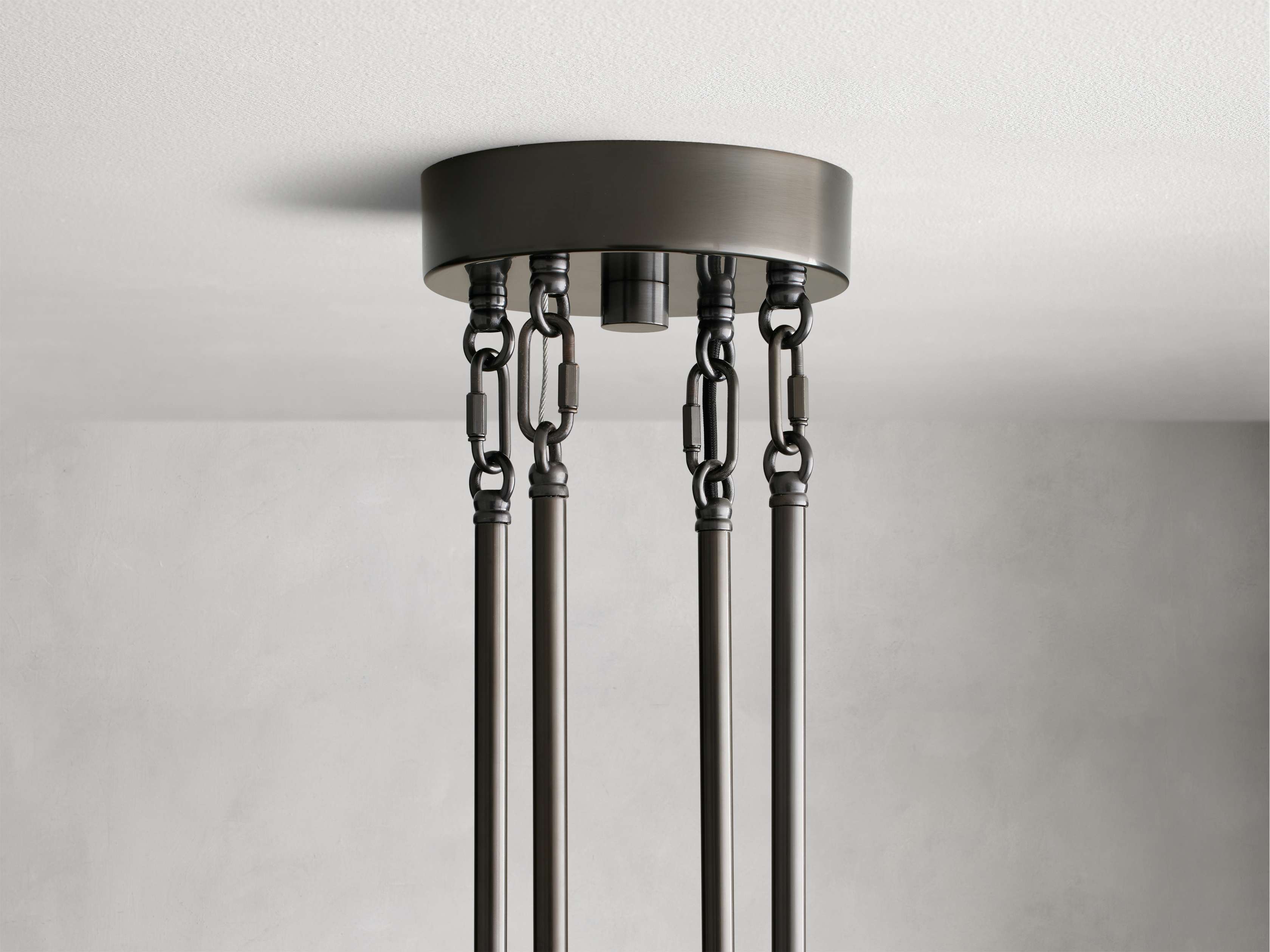Black Glass Round chandelier - Della Court for dining room view 32
