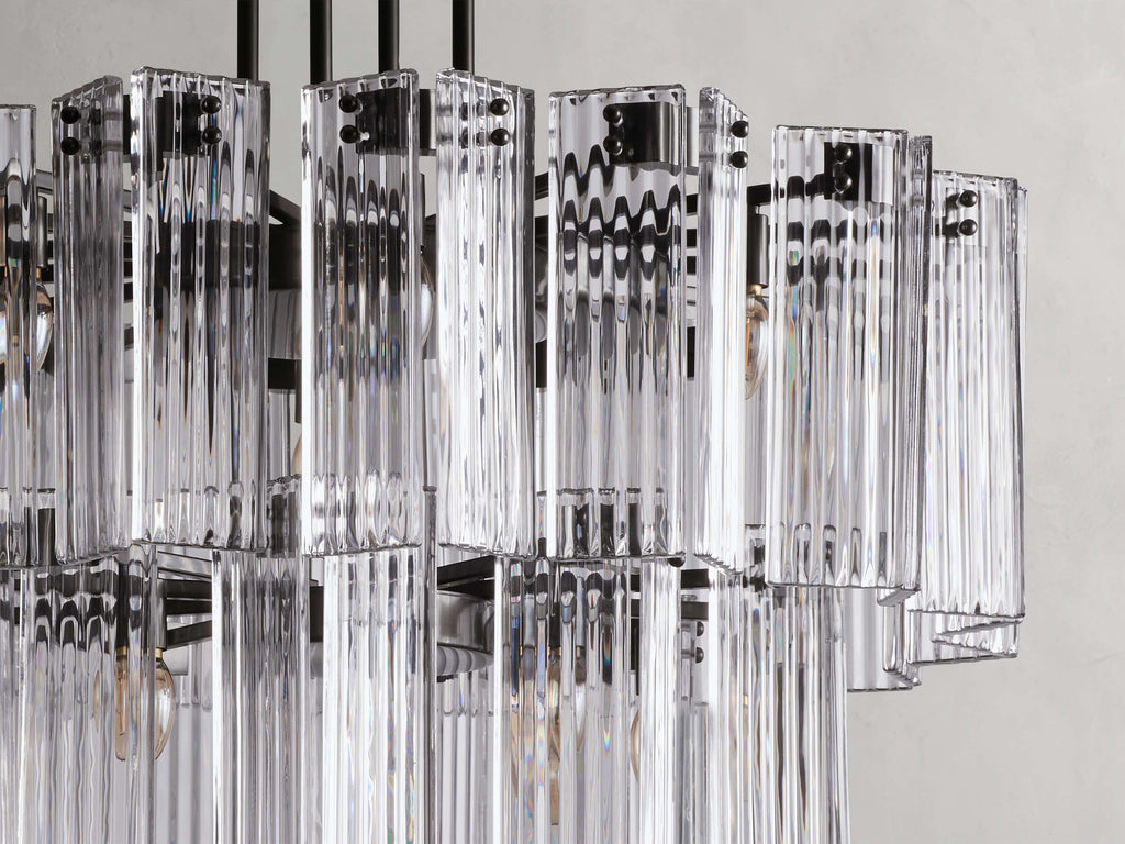 Black Glass Round chandelier - Della Court for dining room view 31