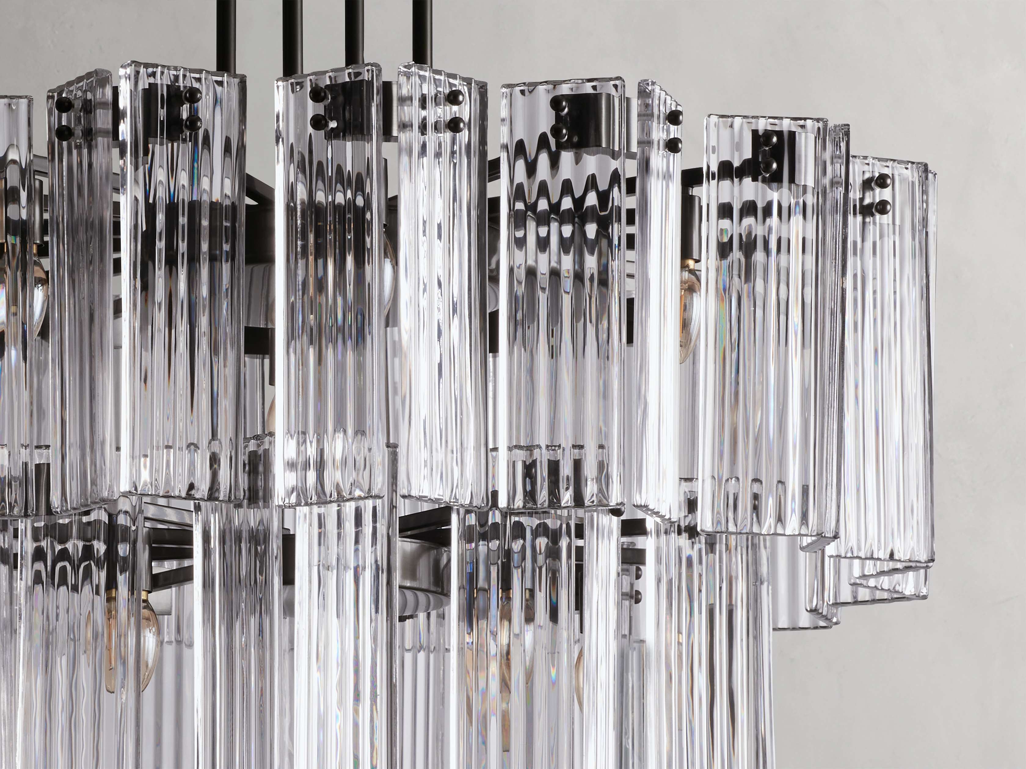 Black Glass Round chandelier - Della Court for dining room view 31