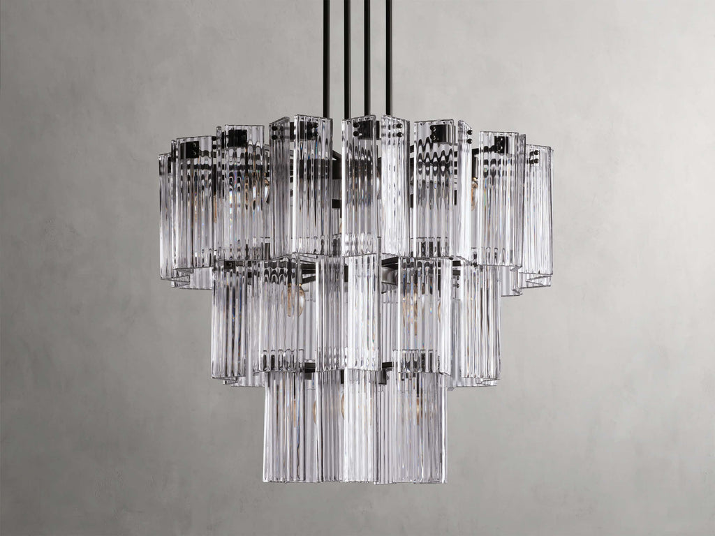 Black Glass Round chandelier - Della Court for dining room view 30