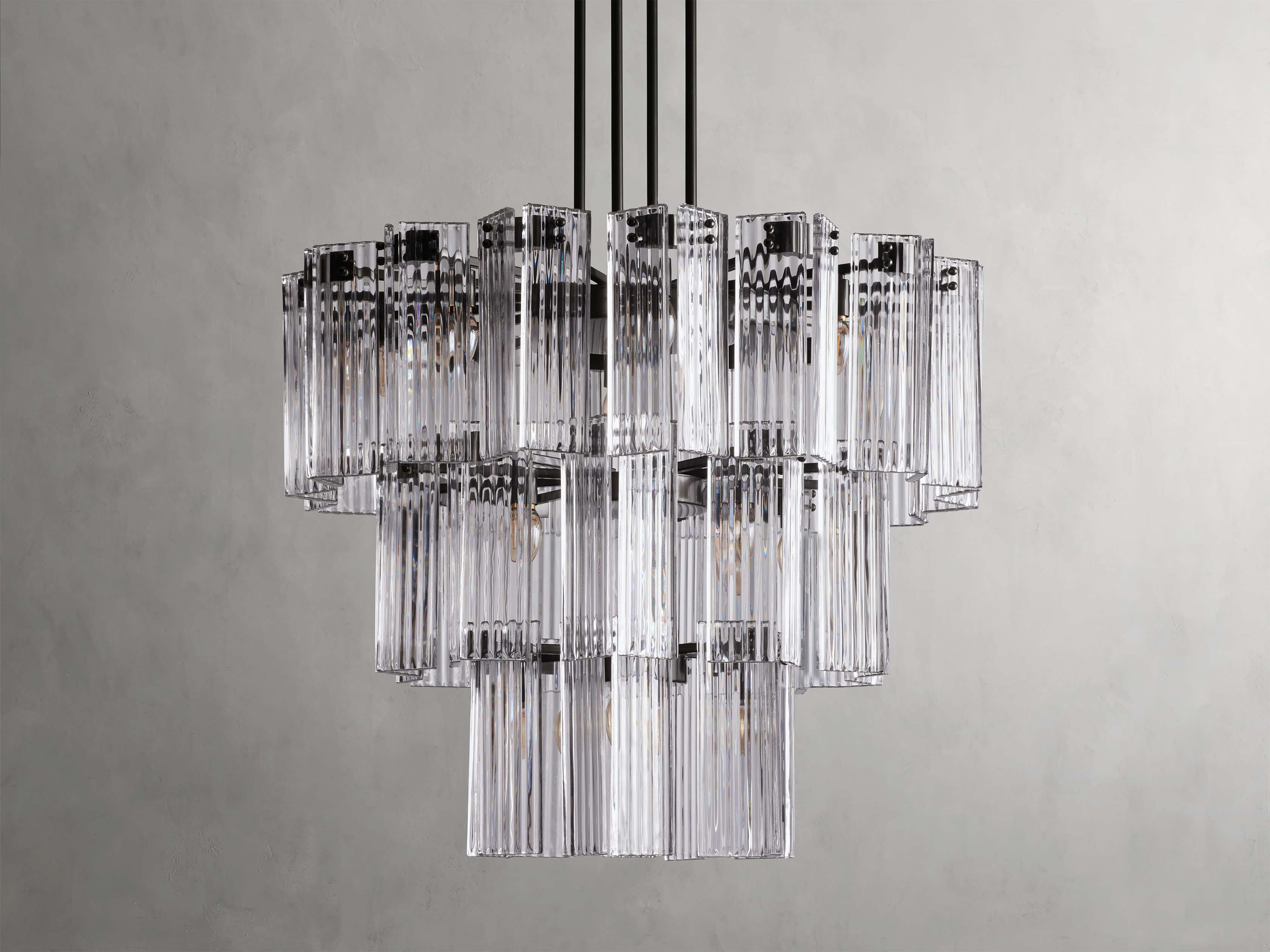 Black Glass Round chandelier - Della Court for dining room view 30