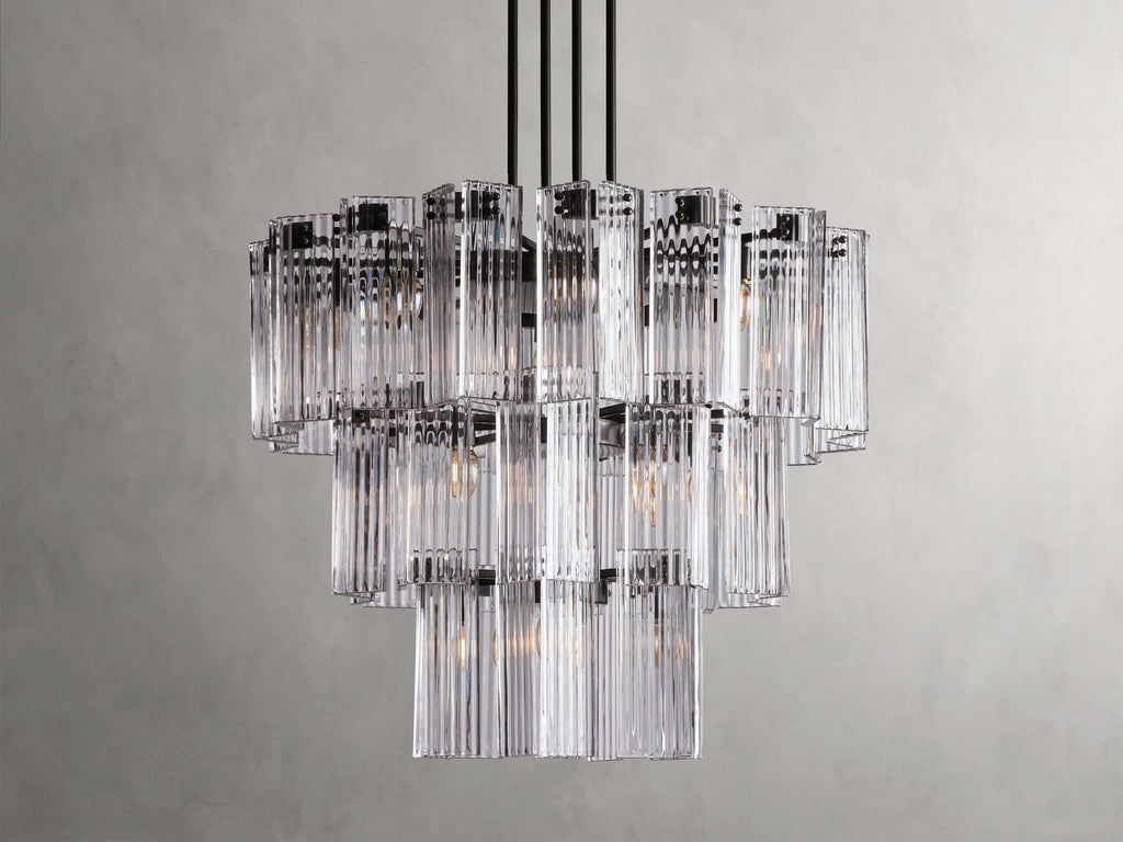Black Glass Round chandelier - Della Court for dining room view 52