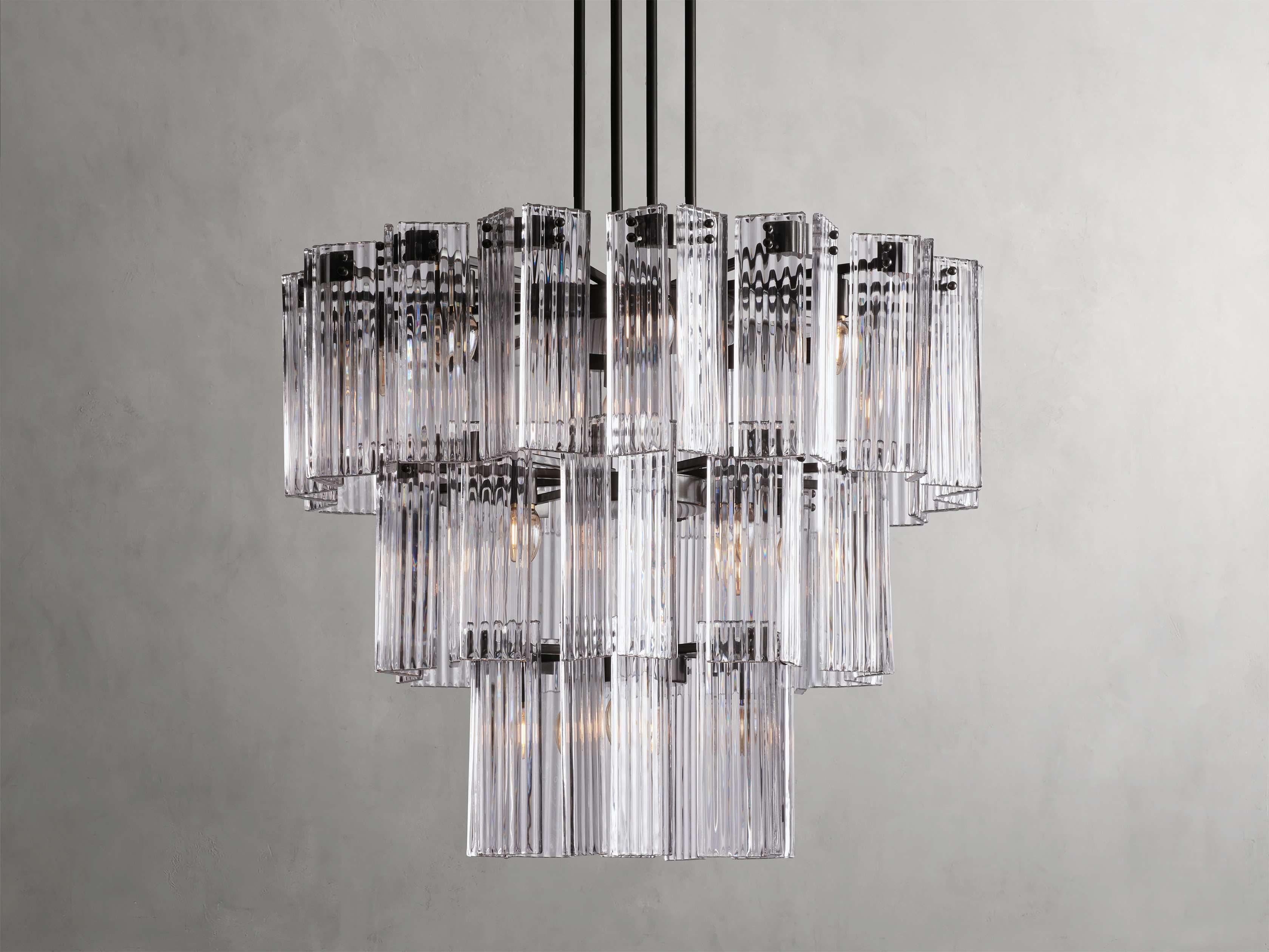 Black Glass Round chandelier - Della Court for dining room view 52