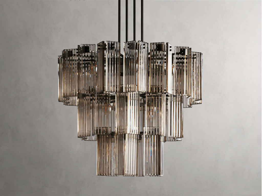 Black Glass Round chandelier - Della Court for dining room view 41