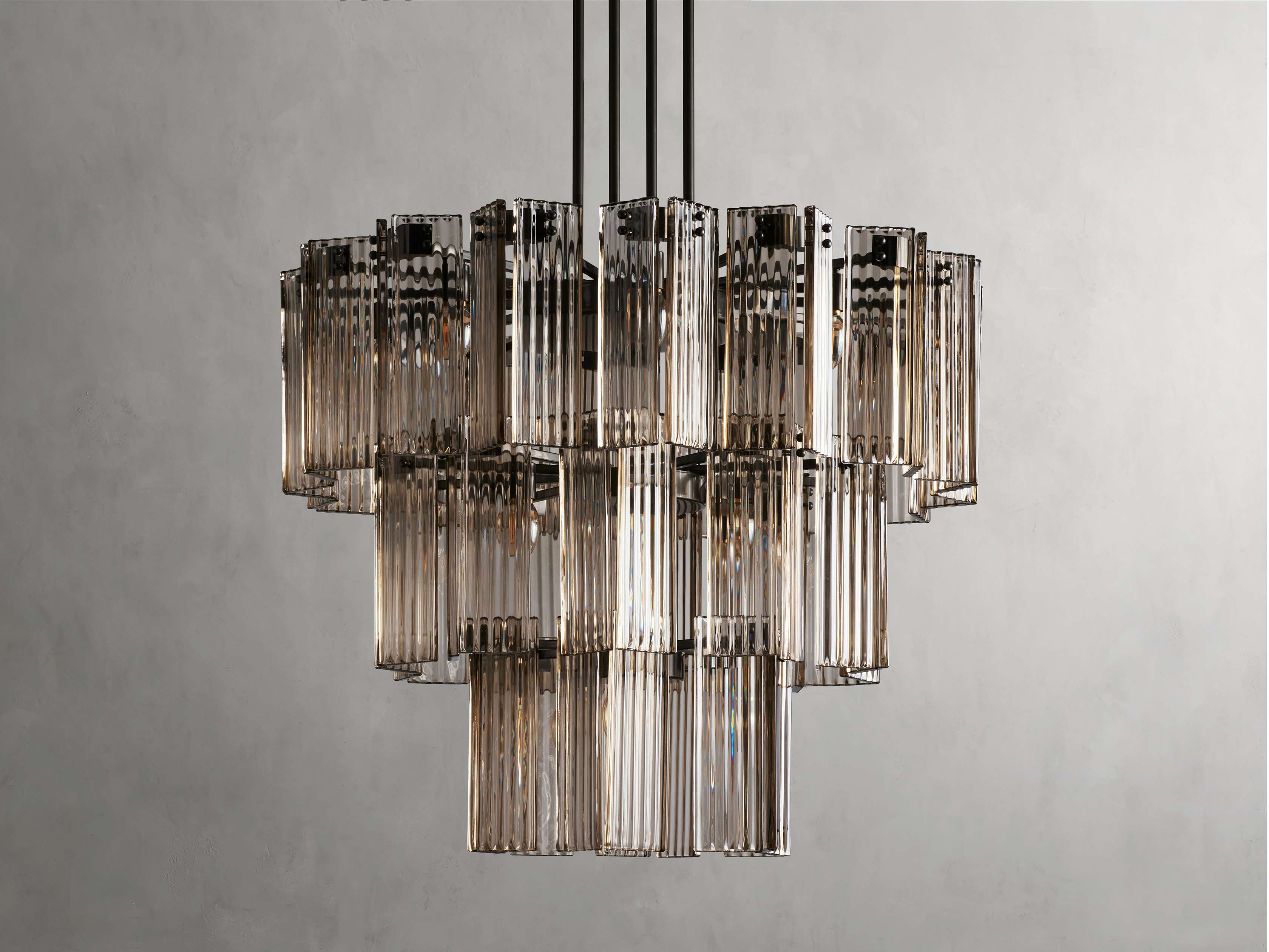 Black Glass Round chandelier - Della Court for dining room view 41