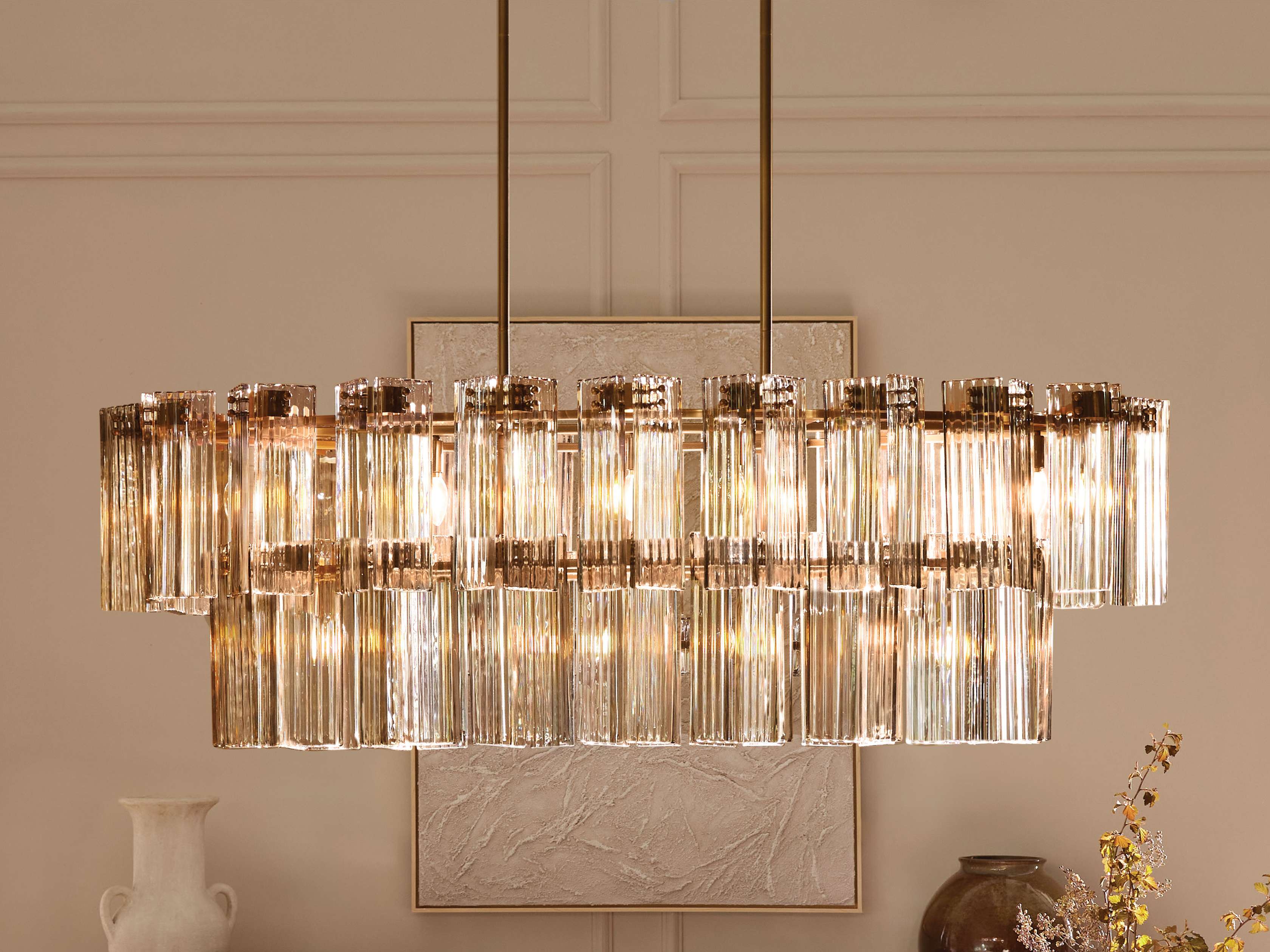 Black Glass Round chandelier - Isla Court for dining room view 50