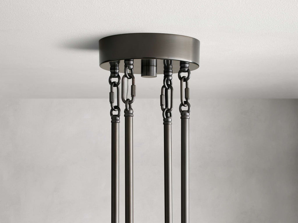 Black Glass Round chandelier - Della Court for dining room view 35