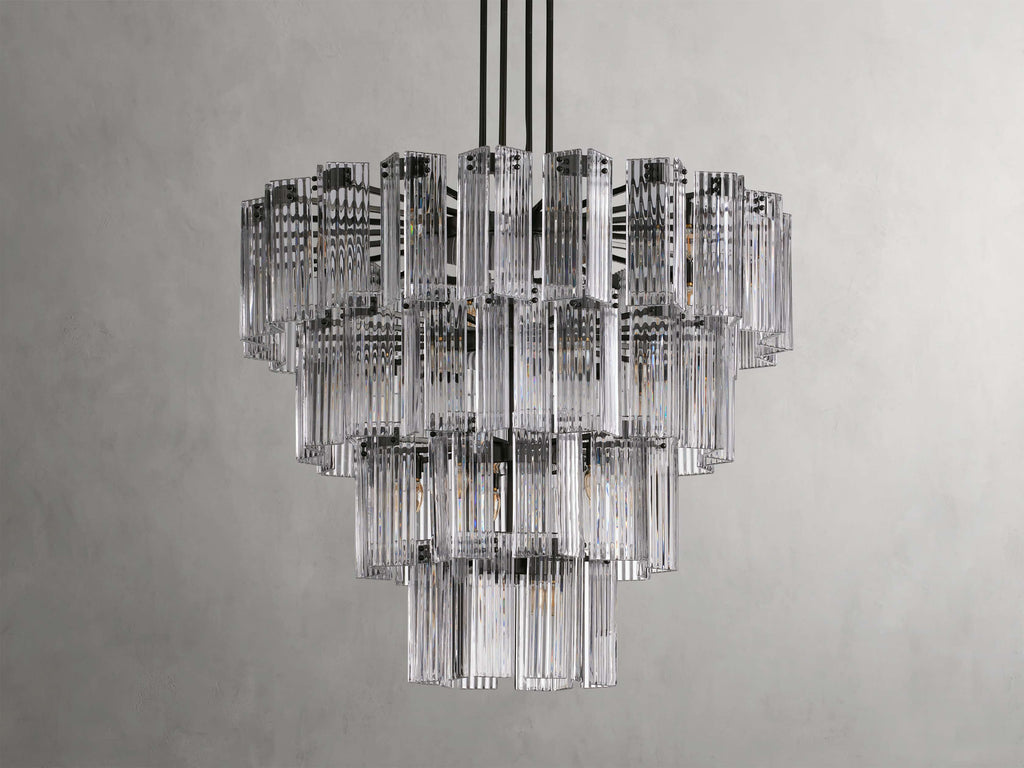 Black Glass Round chandelier - Della Court for dining room view 33