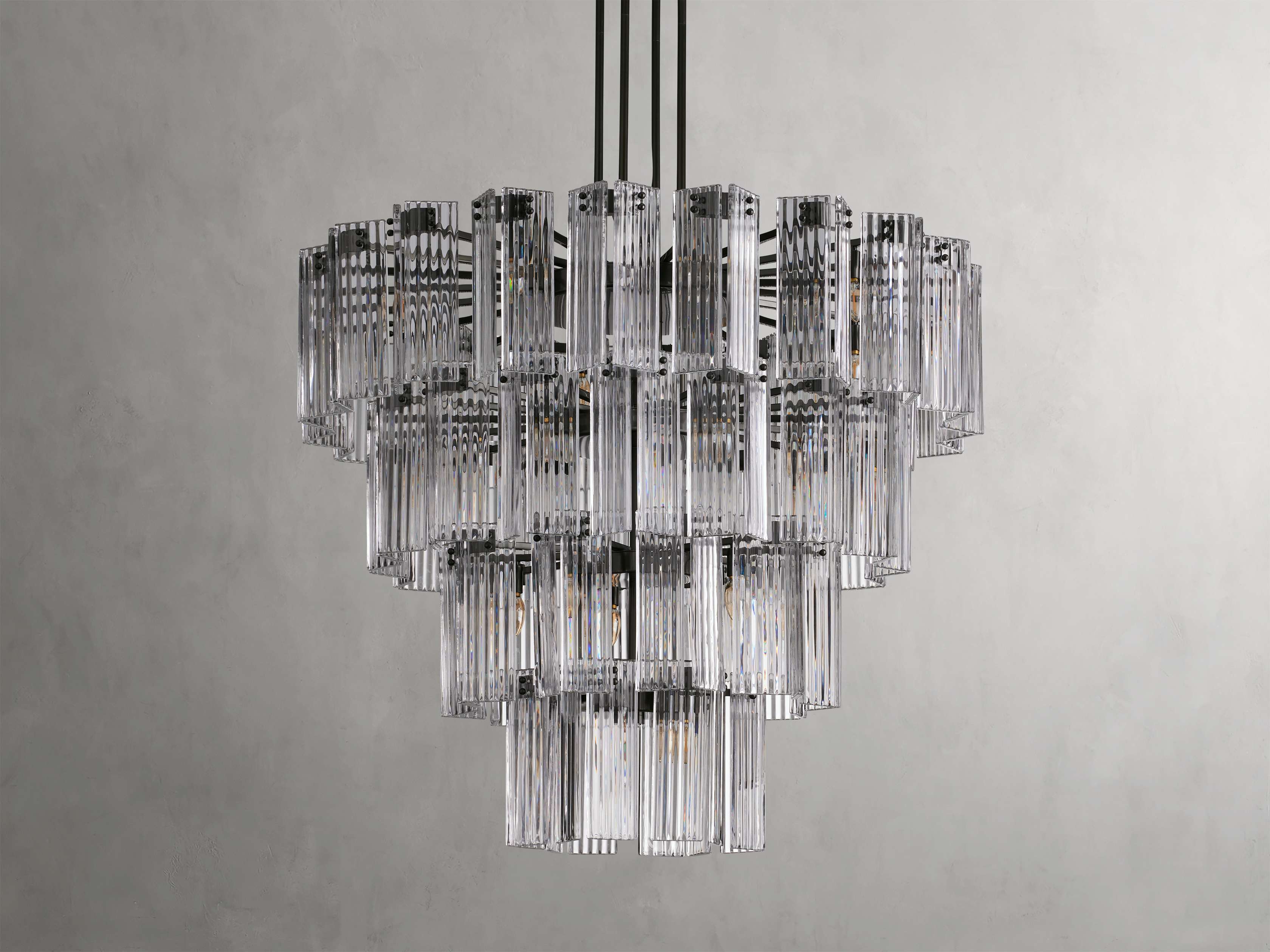 Black Glass Round chandelier - Della Court for dining room view 33