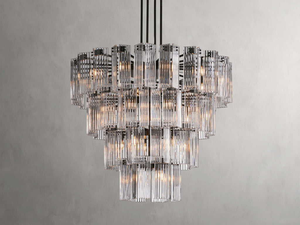 Black Glass Round chandelier - Della Court for dining room view 53