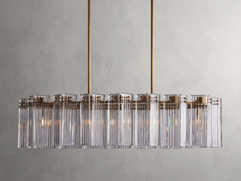 Black Glass Round chandelier - Isla Court for dining room view 48