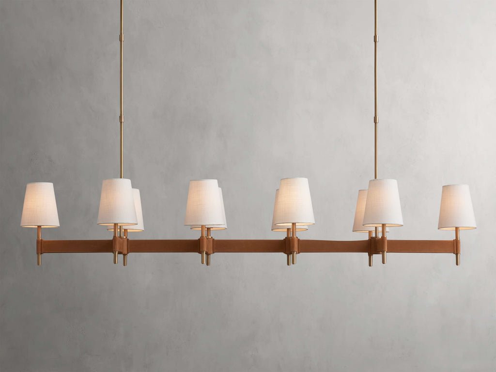 Black Brass Linear chandelier - Siena Wisp for dining room view 6
