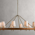 White Brass Round chandelier - Dune Wisp for dining room view 1