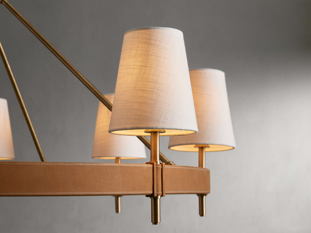 White Brass Round chandelier - Dune Wisp for dining room view 7