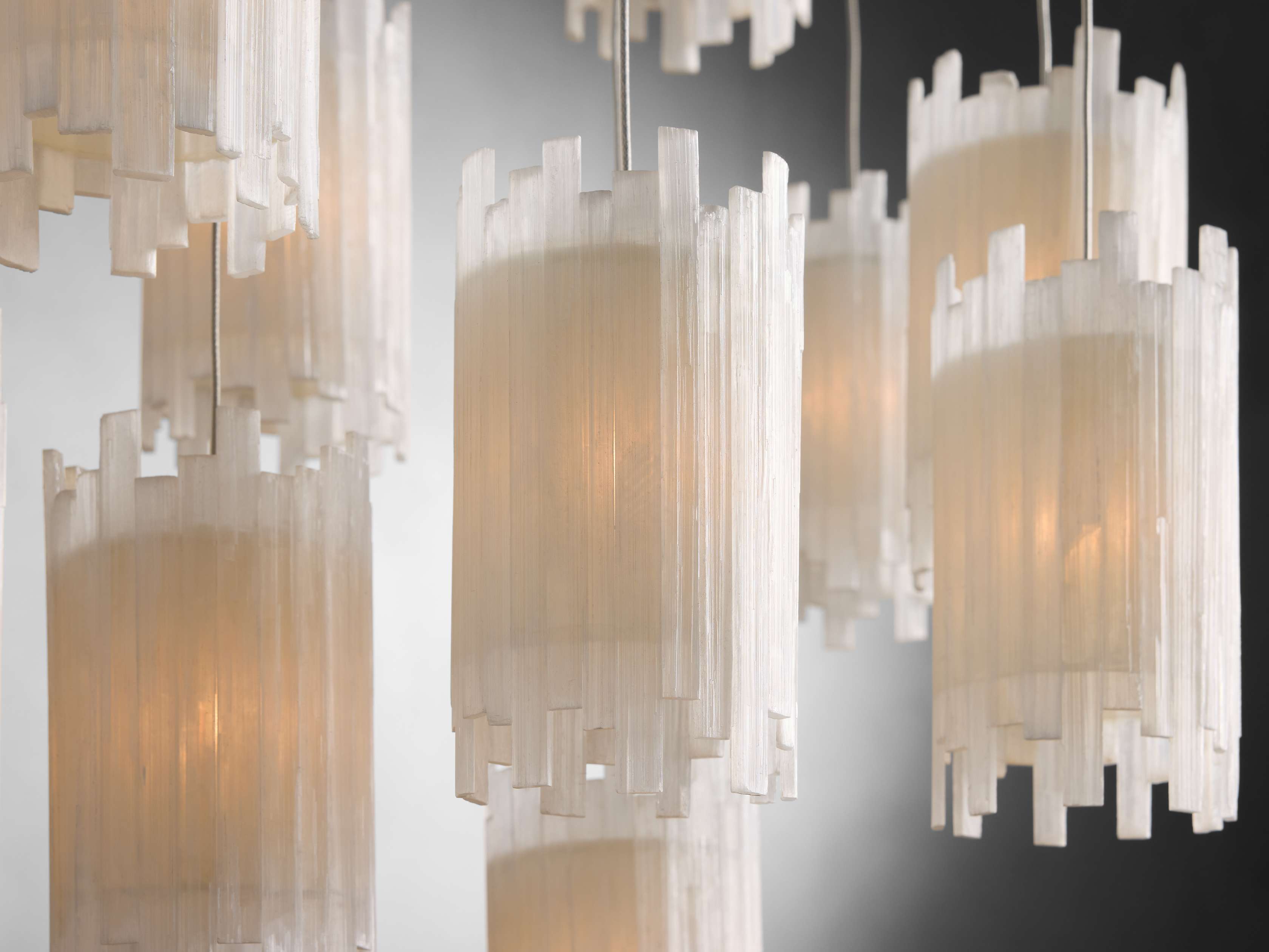 Clear Stone Round chandelier - Avon Wisp for dining room view 4