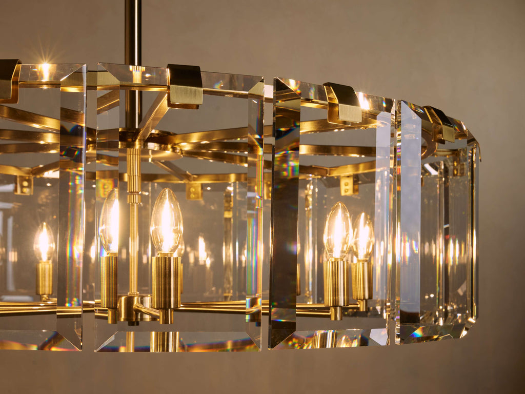 Black Crystal Round chandelier - Arden Court for dining room view 27