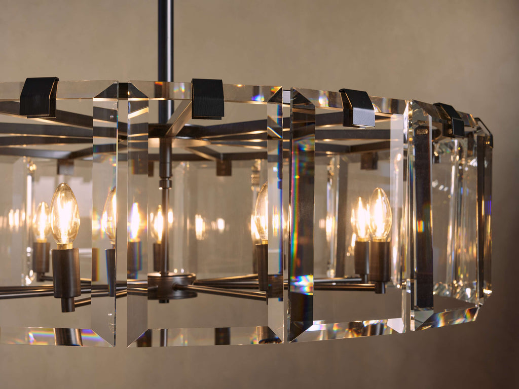 Black Crystal Round chandelier - Arden Court for dining room view 11