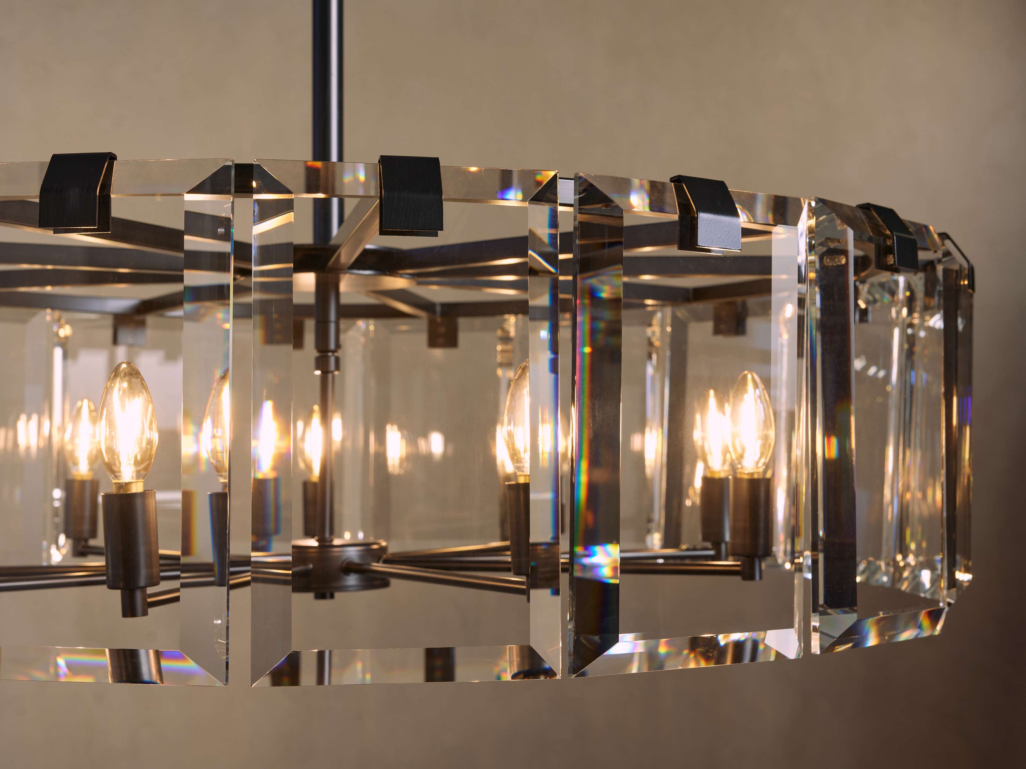 Black Crystal Round chandelier - Arden Court for dining room view 11