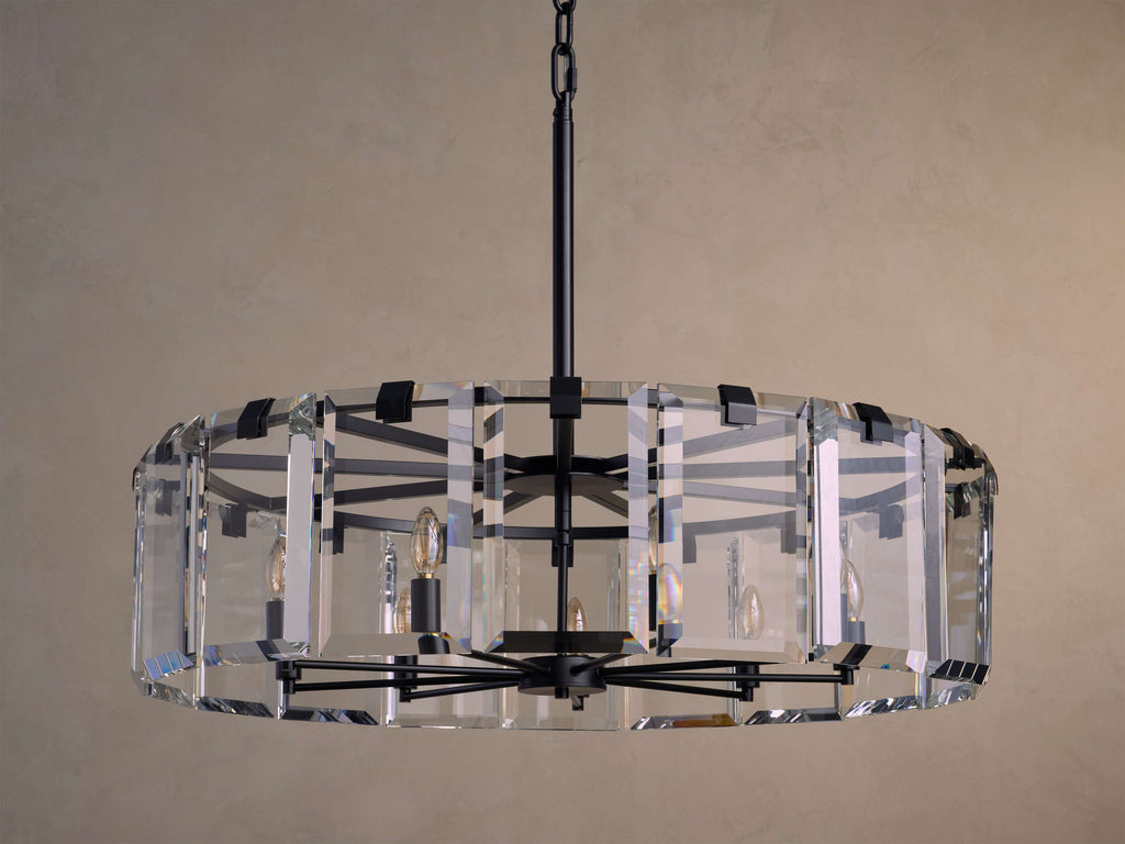 Black Crystal Round chandelier - Arden Court for dining room view 10