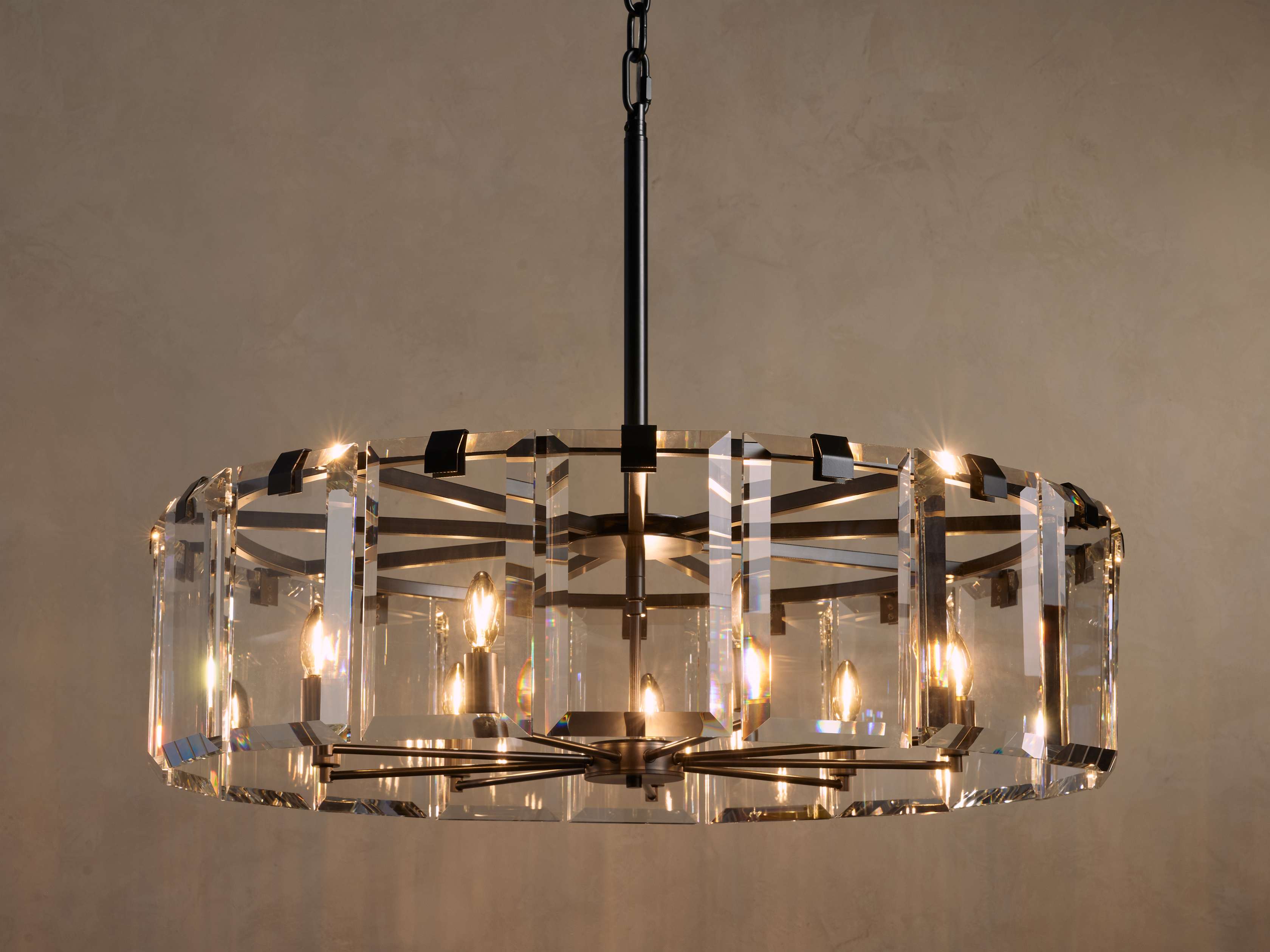 Black Crystal Round chandelier - Arden Court for dining room view 23