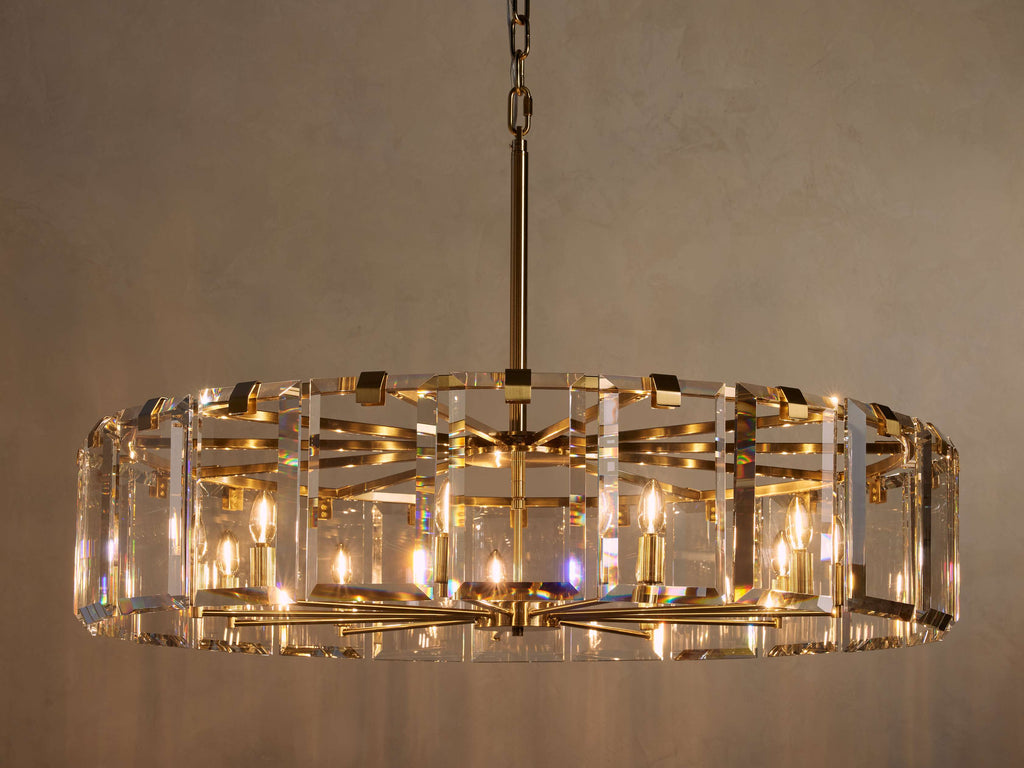 Black Crystal Round chandelier - Arden Court for dining room view 22