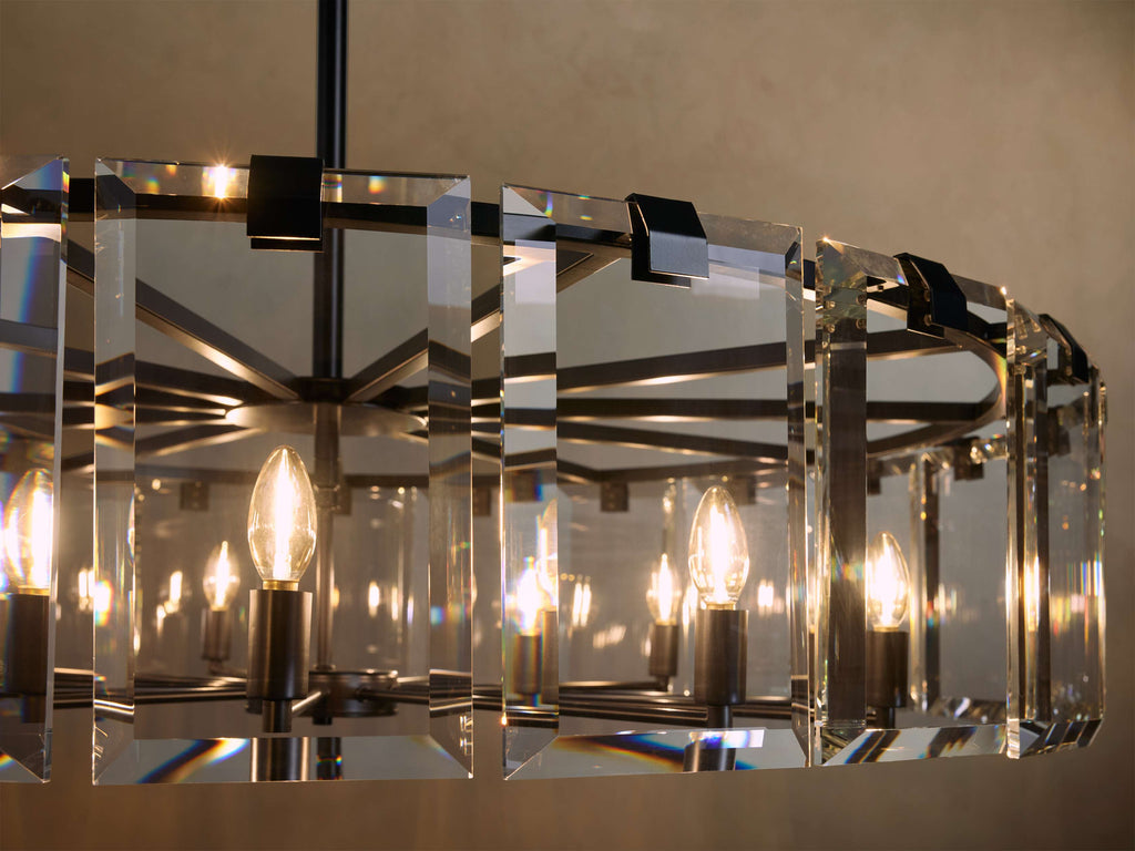 Black Crystal Round chandelier - Arden Court for dining room view 19