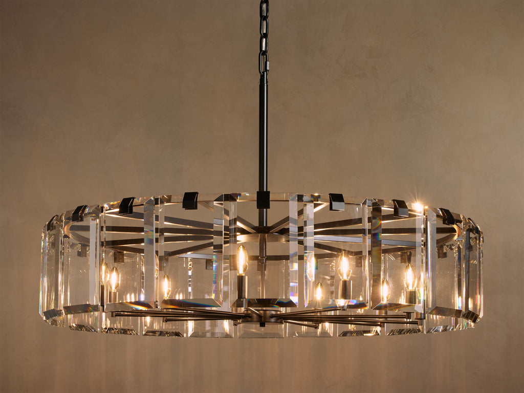 Black Crystal Round chandelier - Arden Court for dining room view 25