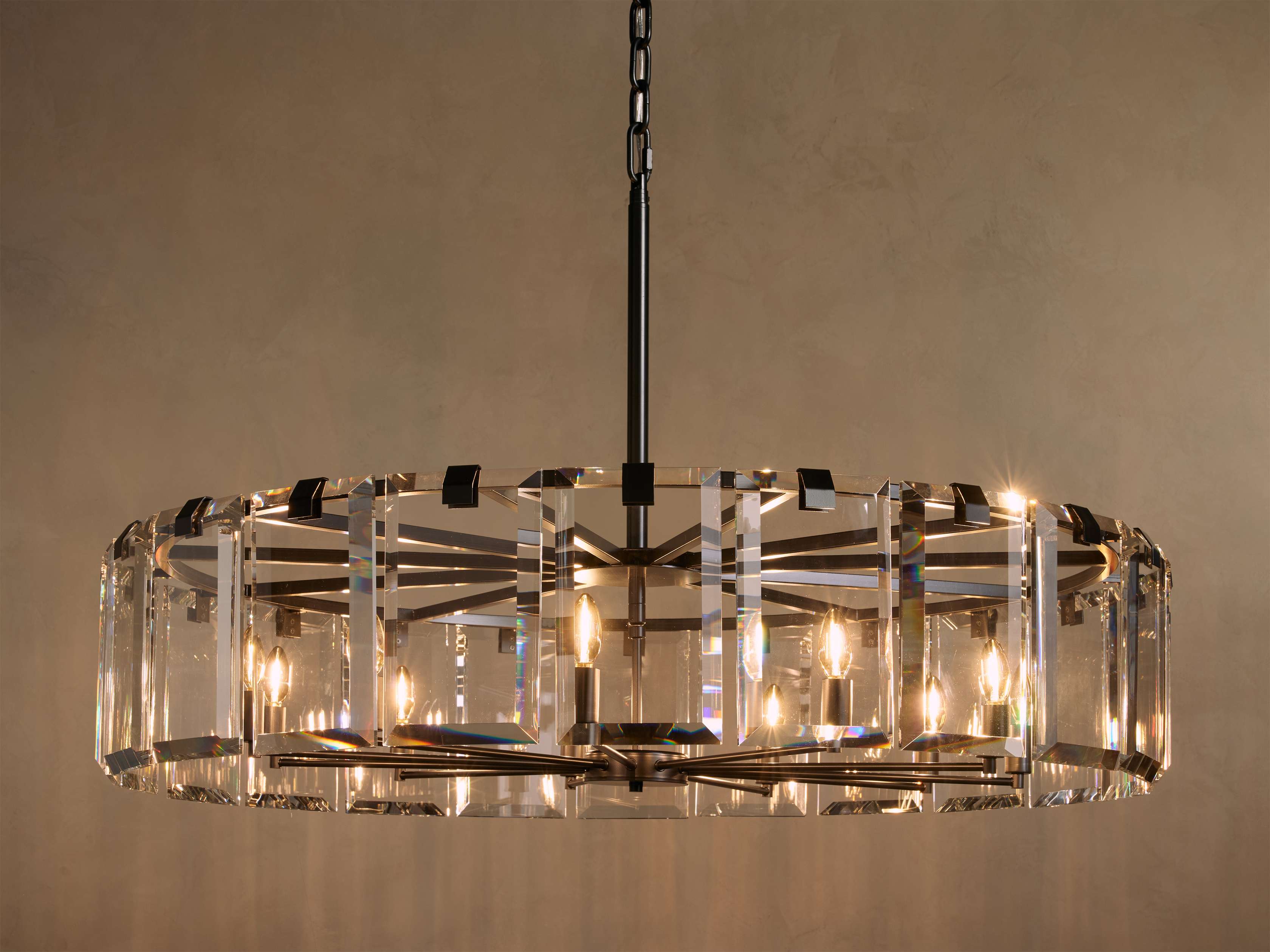 Black Crystal Round chandelier - Arden Court for dining room view 25