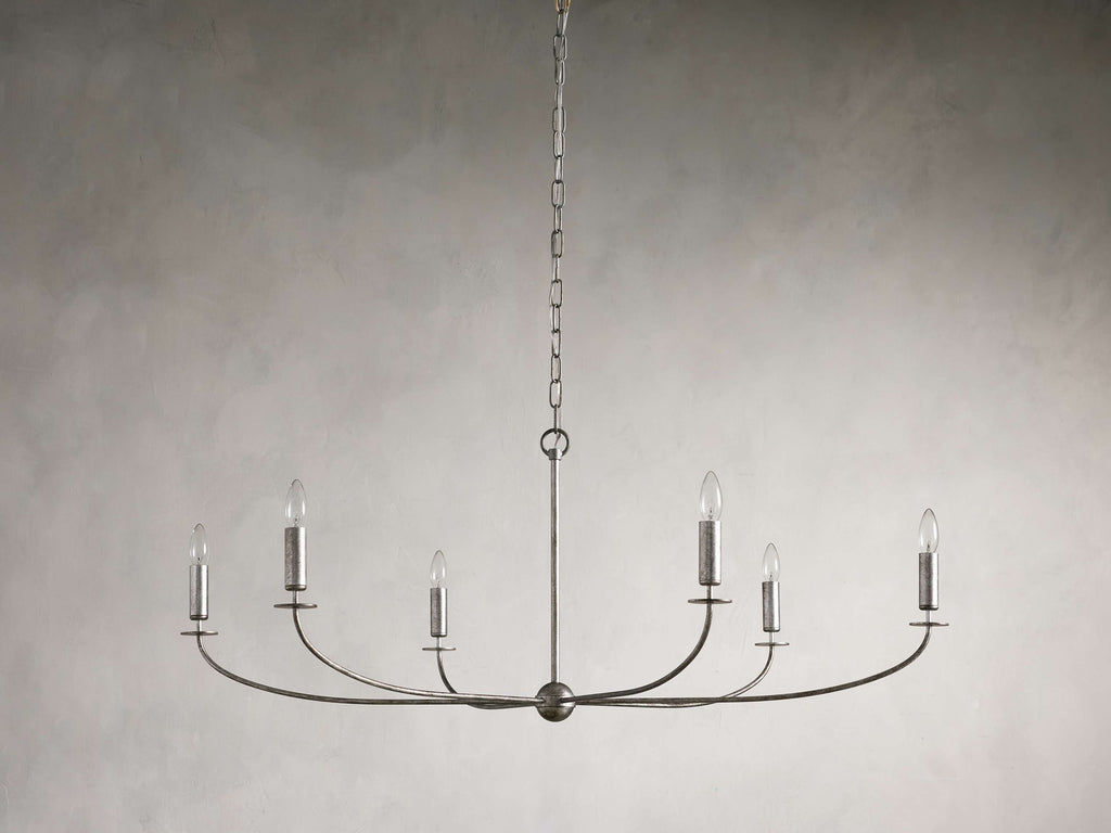 Clear Iron Round chandelier - Caro Wisp for dining room view 4