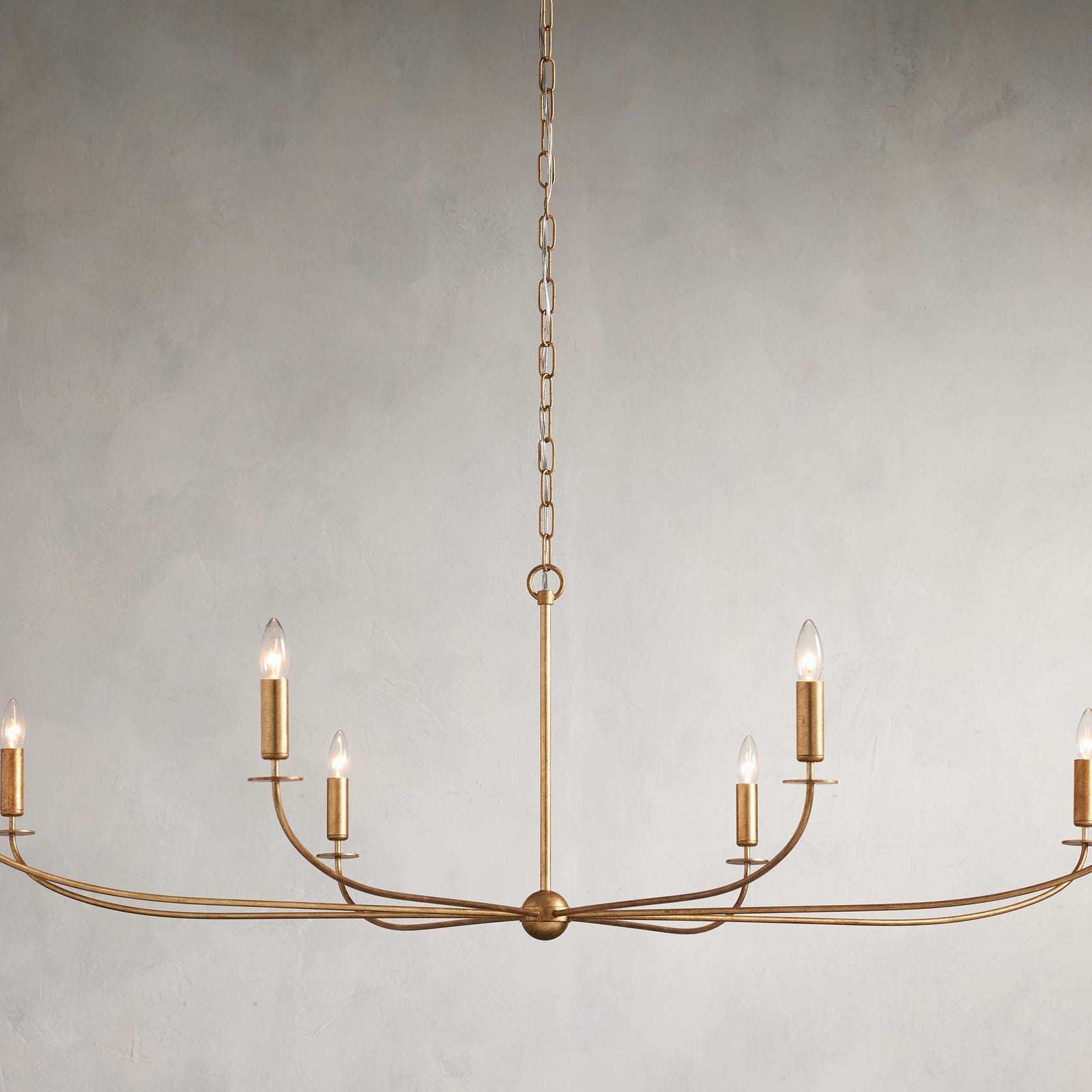 Clear Iron chandelier - Rosa Wisp for dining room view 1