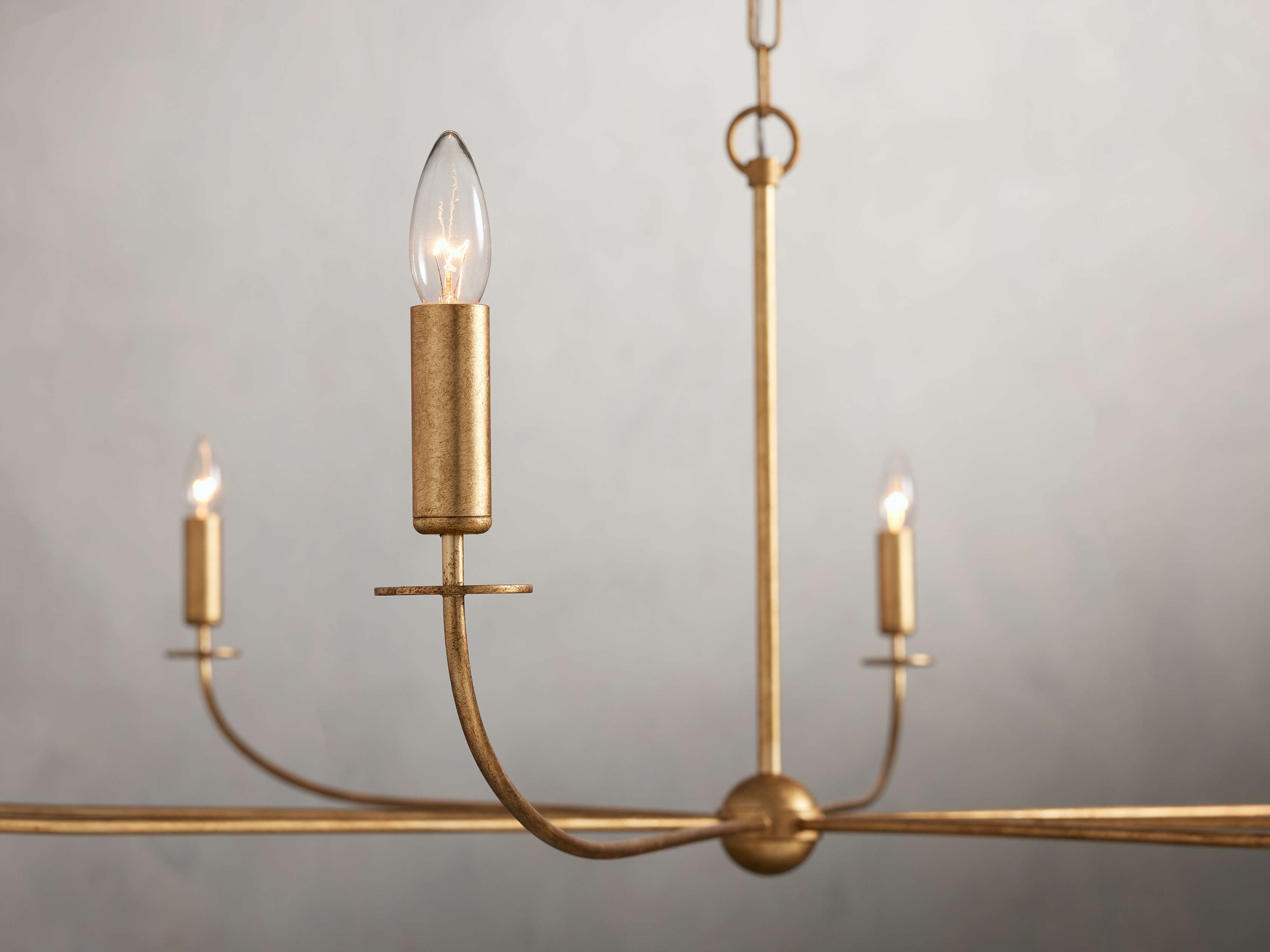 Clear Iron chandelier - Rosa Wisp for dining room view 3
