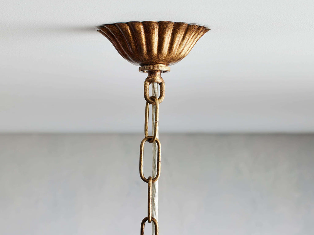 Gold Iron Linear chandelier - Haven Wisp for dining room view 5